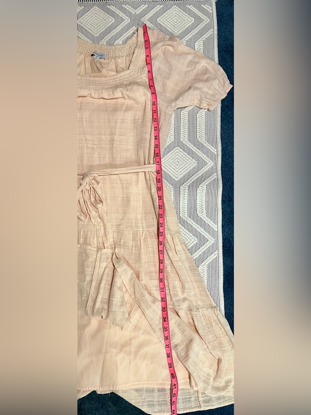 Evereve Cream Tiered Square-Neck Midi Dress - Picture 15 of 16